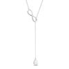 Pear-Shaped Lab-Created Opal Infinity Lariat Necklace in Sterling Silver - 20"