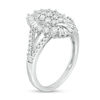 1.00 CT. T.W. Composite Diamond Marquise Sunburst Frame Ring in 10K White Gold