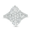 1.00 CT. T.W. Composite Diamond Marquise Sunburst Frame Ring in 10K White Gold