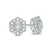 Thumbnail Image 0 of 0.33 CT. T.W. Diamond Scallop Frame Stud Earrings in Sterling Silver