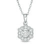 Thumbnail Image 0 of 0.16 CT. T.W. Diamond Scallop Frame Pendant in Sterling Silver