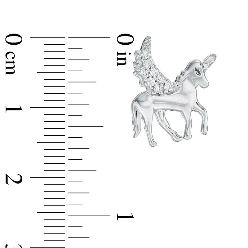 0.086 CT. T.W. Diamond Winged Unicorn Stud Earrings in Sterling Silver