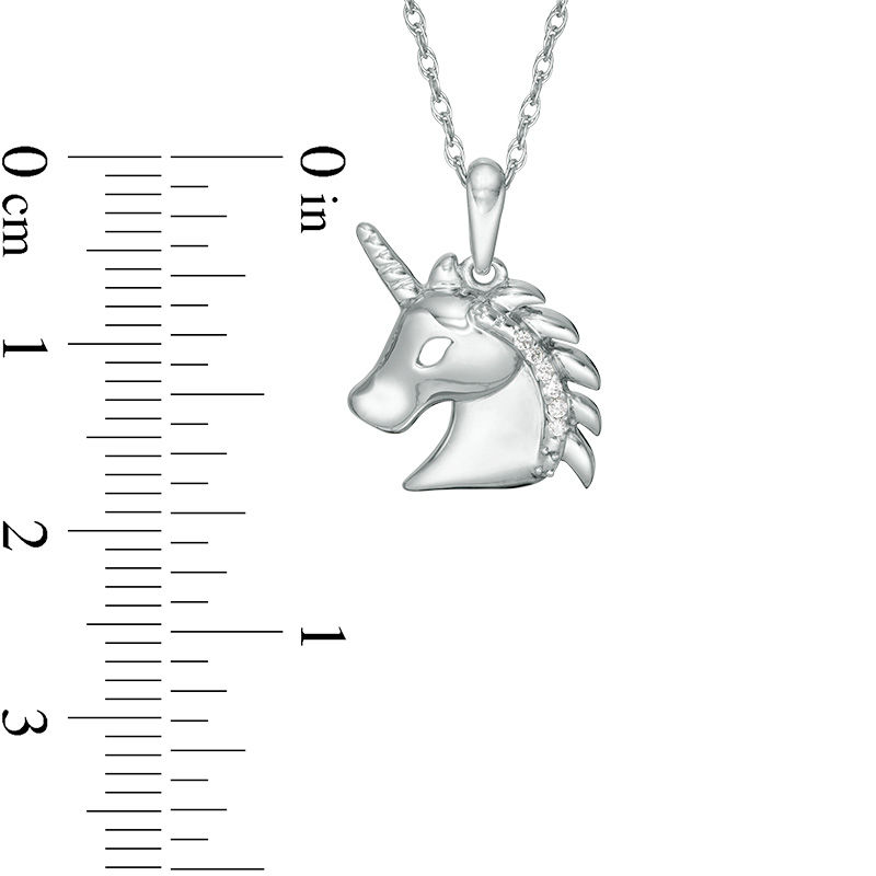Diamond Accent Profile Unicorn Head Pendant in Sterling Silver|Peoples Jewellers
