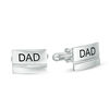 Thumbnail Image 1 of Men's Grooved Engravable Rectangle Cuff Links in Sterling Silver (1 Line)