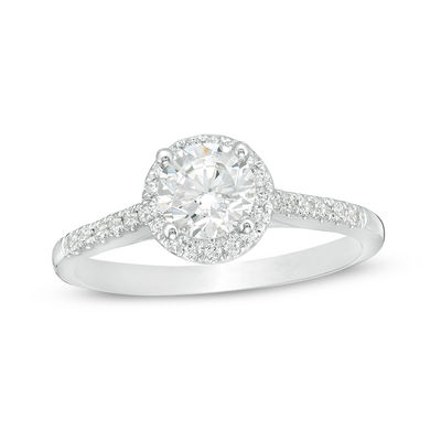 Celebration Canadian Ideal 1.00 CT. T.W. Certified Diamond Frame Engagement Ring in 14K White Gold (I/I1)