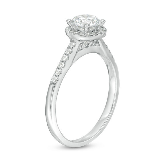 Celebration Canadian Ideal 1.00 CT. T.W. Certified Diamond Frame Engagement Ring in 14K White Gold (I/I1)