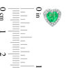 5.0mm Heart-Shaped Lab-Created Emerald and Diamond Accent Bead Frame Stud Earrings in Sterling Silver