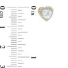 Thumbnail Image 2 of 5.0mm Heart-Shaped Lab-Created White Sapphire and Diamond Accent Stud Earrings in Sterling Silver with 14K Gold Plate