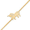 Thumbnail Image 0 of 0.086 CT. T.W. Diamond Three Stone Prancing Unicorn Bracelet in Sterling Silver with 14K Gold Plate - 7.5"