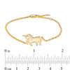 0.086 CT. T.W. Diamond Three Stone Prancing Unicorn Bracelet in Sterling Silver with 14K Gold Plate - 7.5"