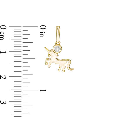 Diamond Accent Solitaire Unicorn Drop Earrings in Sterling Silver with 14K Gold Plate