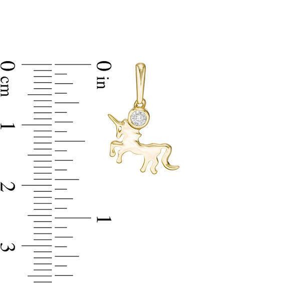 Diamond Accent Solitaire Unicorn Drop Earrings in Sterling Silver with 14K Gold Plate