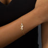 Thumbnail Image 1 of Diamond Accent Unicorn Bracelet in Sterling Silver with 14K Gold Plate -7.5"