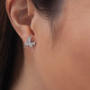 Thumbnail Image 1 of 0.115 CT. T.W. Diamond Winged Bucking Unicorn Stud Earrings in Sterling Silver