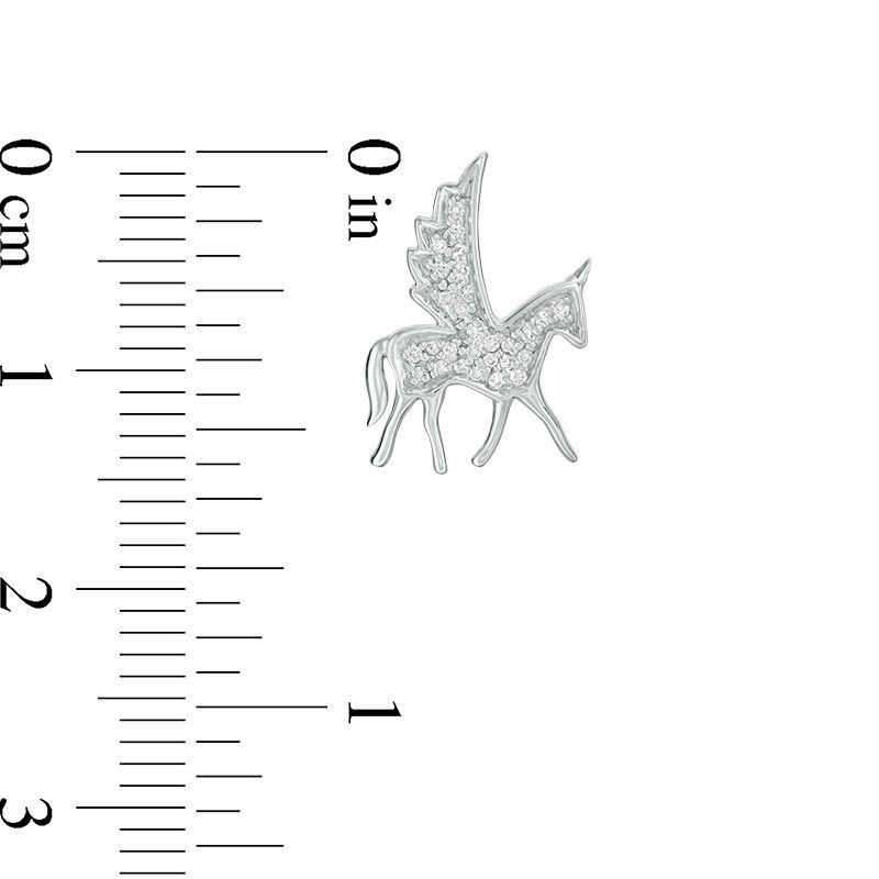 0.115 CT. T.W. Diamond Winged Bucking Unicorn Stud Earrings in Sterling Silver|Peoples Jewellers