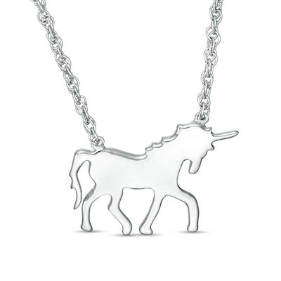 Unicorn Necklace in Sterling Silver - 17.5"