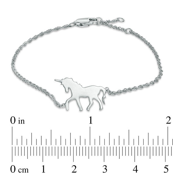 Prancing Unicorn Bracelet in Sterling Silver - 7.5"