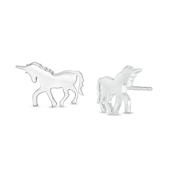 Unicorn Stud Earrings in Sterling Silver