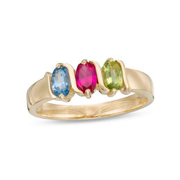 Mother's Oval Birthstone &quot;XO&quot; Family Ring (2-5 Stones)