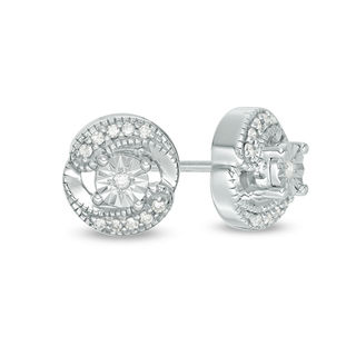 0.10 CT. T.W. Diamond Swirl Stud Earrings in Sterling Silver