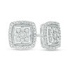 Thumbnail Image 0 of 0.25 CT. T.W. Composite Diamond Cushion Frame Vintage-Style Stud Earrings in 10K White Gold