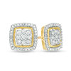 Thumbnail Image 1 of 0.25 CT. T.W. Composite Diamond Cushion Frame Vintage-Style Stud Earrings in 10K Gold