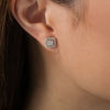 Thumbnail Image 2 of 0.25 CT. T.W. Composite Diamond Cushion Frame Vintage-Style Stud Earrings in 10K Gold