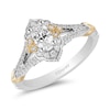 Thumbnail Image 0 of Enchanted Disney Jasmine 0.75 CT. T.W. Oval Diamond Frame Tri-Sides Vintage-Style Engagement Ring in 14K Two-Tone Gold