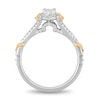 Thumbnail Image 2 of Enchanted Disney Jasmine 0.75 CT. T.W. Oval Diamond Frame Tri-Sides Vintage-Style Engagement Ring in 14K Two-Tone Gold