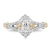 Thumbnail Image 3 of Enchanted Disney Jasmine 0.75 CT. T.W. Oval Diamond Frame Tri-Sides Vintage-Style Engagement Ring in 14K Two-Tone Gold