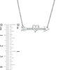 Thumbnail Image 2 of Diamond Accent Shooting Arrow and Heart Necklace in Sterling Silver - 16.9"