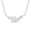 0.04 CT. T.W. Diamond Bypass Vines Necklace in Sterling Silver - 16.7"