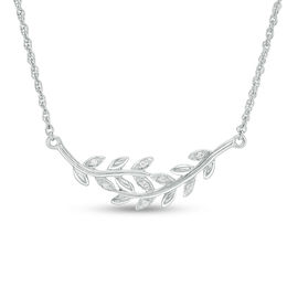 0.04 CT. T.W. Diamond Bypass Vines Necklace in Sterling Silver - 16.7&quot;