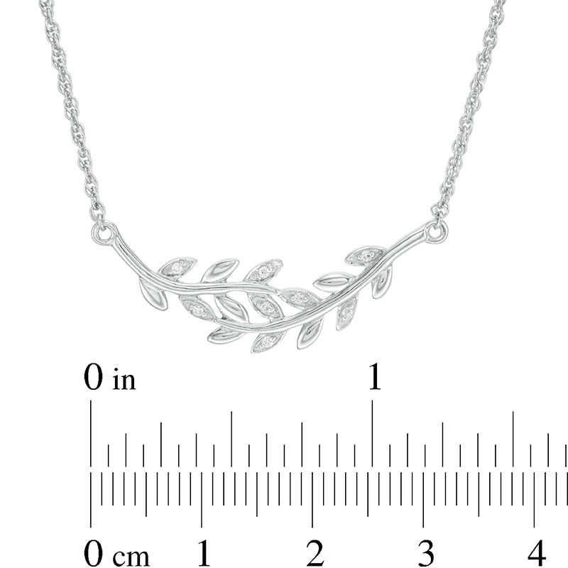 0.04 CT. T.W. Diamond Bypass Vines Necklace in Sterling Silver - 16.7"|Peoples Jewellers