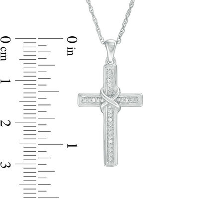 Diamond Accent "X" Cross Pendant in Sterling Silver