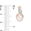 Thumbnail Image 2 of 8.0-8.5mm Freshwater Cultured Pearl and 0.065 CT. T.W. Diamond Infinity Twist Drop Earrings in 10K Rose Gold