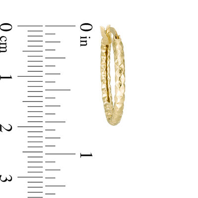 Diamond-Cut Three Hoop Earrings Set in 10K Tri-Tone Gold