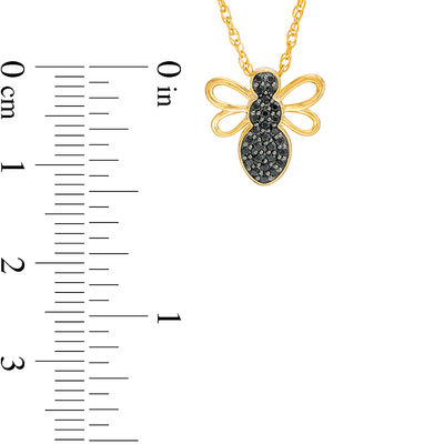 0.117 CT. T.W. Black Diamond Bumblebee Pendant in 10K Gold