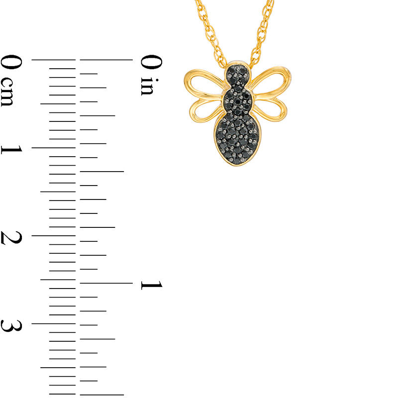 0.117 CT. T.W. Black Diamond Bumblebee Pendant in 10K Gold