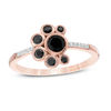 Thumbnail Image 0 of Black Spinel and Diamond Accent Bubbles Ring in Sterling Silver with 14K Rose Gold Plate