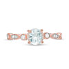 Thumbnail Image 2 of 6.0mm Aquamarine and 0.11 CT. T.W. Diamond Vintage-Style Ring in 10K Rose Gold