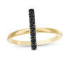 Thumbnail Image 0 of Black Spinel Stick Ring in Sterling Silver with 14K Gold Plate
