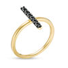 Thumbnail Image 1 of Black Spinel Stick Ring in Sterling Silver with 14K Gold Plate