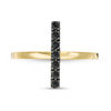 Thumbnail Image 2 of Black Spinel Stick Ring in Sterling Silver with 14K Gold Plate