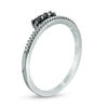 Black Spinel and 0.04 CT. T.W. Diamond Three Stone Ring in Sterling Silver with Black Rhodium