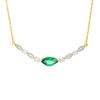 Marquise Lab-Created Emerald and 0.18 CT. T.W. Diamond Vintage-Style Necklace in 10K Gold