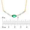 Marquise Lab-Created Emerald and 0.18 CT. T.W. Diamond Vintage-Style Necklace in 10K Gold