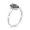 Thumbnail Image 2 of Marquise Amethyst and 0.11 CT. T.W. Enhanced Black and White Diamond Frame Ring in Sterling Silver