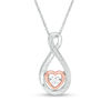 Thumbnail Image 0 of Unstoppable Love™ Diamond Accent Infinity and Heart Pendant in Sterling Silver with 14K Rose Gold Plate