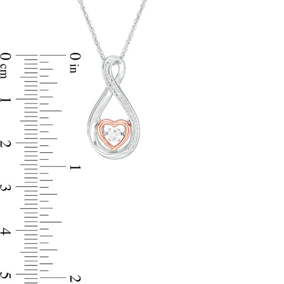 Unstoppable Love™ Diamond Accent Infinity and Heart Pendant in Sterling Silver with 14K Rose Gold Plate